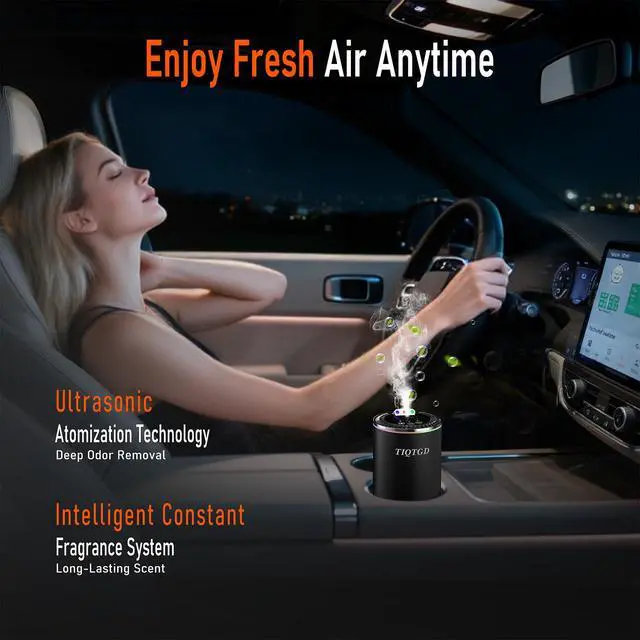 Alt view image 6 of 7 - Smart Car Air Freshener, Car Air Freshener Diffuser with Three Color Starry Sky Projection, Auto On/Off Aroma Diffuser, 3 Adjustable Mist Modes Rechargeable Aromatizante para Carro, Cologne