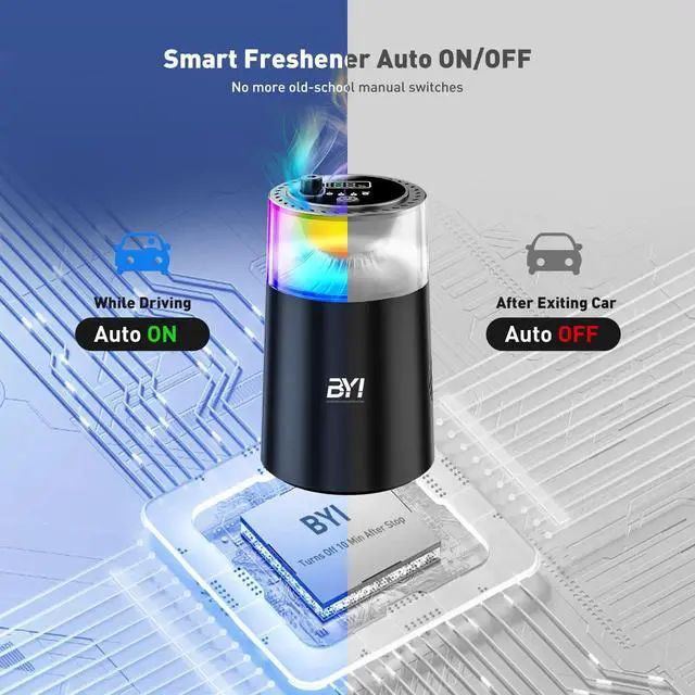 Alt view image 7 of 7 - Smart Car Air Freshener with RGB Ambient Light, Galaxy Cloud Mist, Auto On/Off, Built-in Battery, Car Aroma Diffuser, Home, Office (4 Essential Oil Box), Long-Lasting Scent