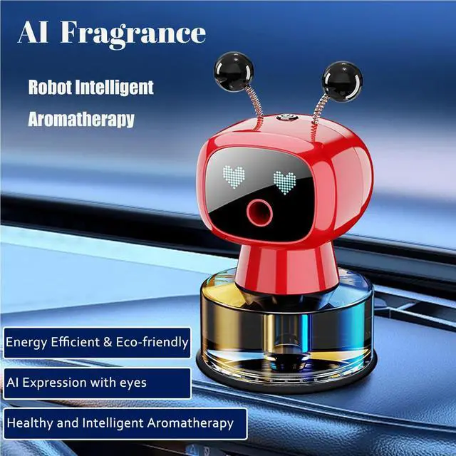 Alt view image 2 of 7 - Robot Intelligent Aromatherapy Machine, Smart Cute Robot Car Air Freshener - Fine Spray/Fillable/Four-Gear Adjustment/Vibration Sensing/On-Off/Large Capacity Long-Lasting Fragrance/Red-V2(Hilton)