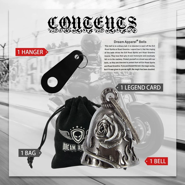 Alt view image 4 of 6 - Motorcycle Bells for Bikers Guardian Motorcycle Bells for Motorcycle Rider Key Chain for Luck