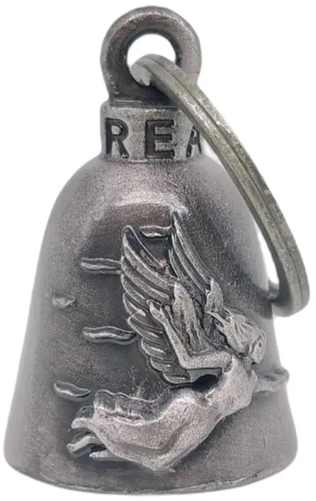 Alt view image 2 of 5 - Colorful Motorcycle Bell with Hanger for Biker, Good Luck Biker Bells & Motorcycle Accessories, Key Chain for Luck