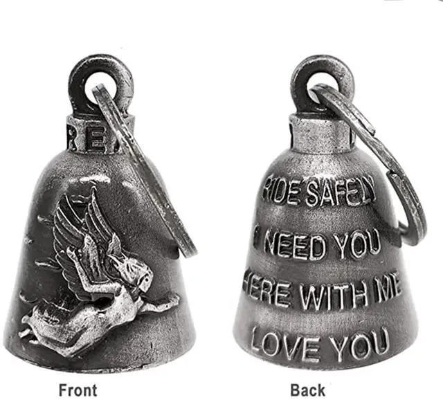 Alt view image 5 of 5 - Colorful Motorcycle Bell with Hanger for Biker, Good Luck Biker Bells & Motorcycle Accessories, Key Chain for Luck