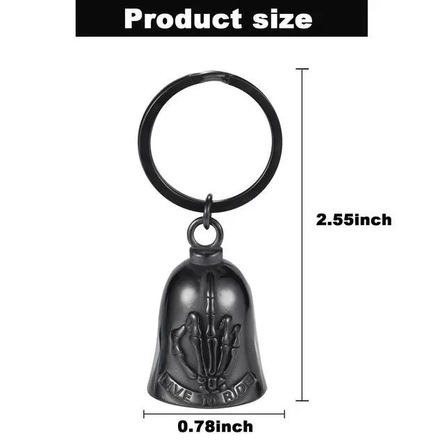 Alt view image 5 of 5 - Bell for Motorcycle - Motorcycle Men Bell, Helps You Drive Away Mechanical Problems and Bad Luck On Your Journey (Black) (Black)
