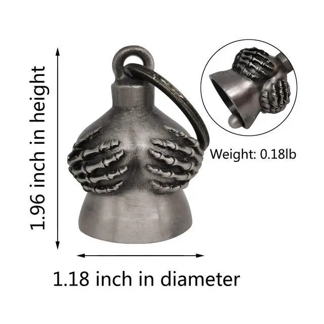 Alt view image 5 of 7 - Motorcycle Bell with Hanger, Key Chain with Delicate Luck Bell, 3D Design Zinc Alloy, Unisex, Keychain, Biker Accessories