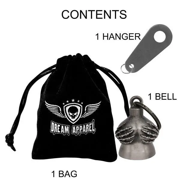 Alt view image 6 of 7 - Motorcycle Bell with Hanger, Key Chain with Delicate Luck Bell, 3D Design Zinc Alloy, Unisex, Keychain, Biker Accessories