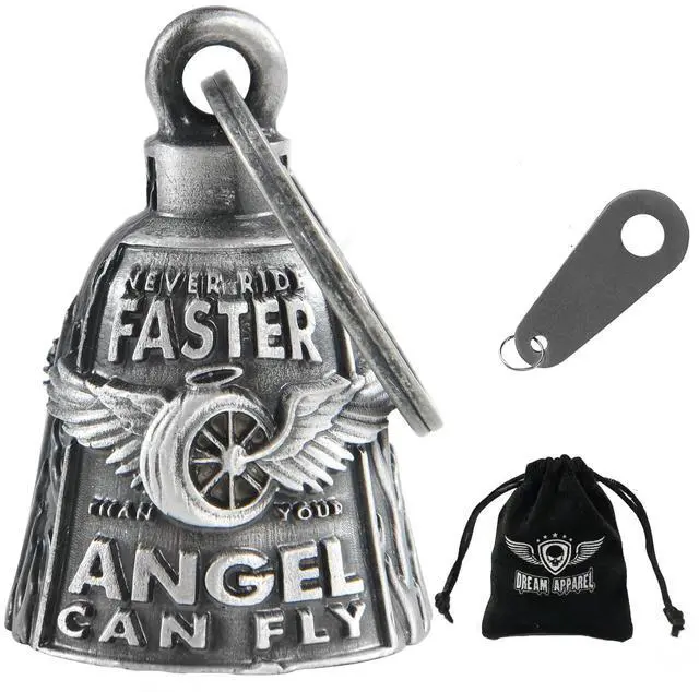 Main image of Motorcycle Bells for Bikers Guardian Angel Gremlin Motorcycle Bells for Motorcycle Rider Key Chain for Luck (Never Rider Faster Than Your Angel Can)