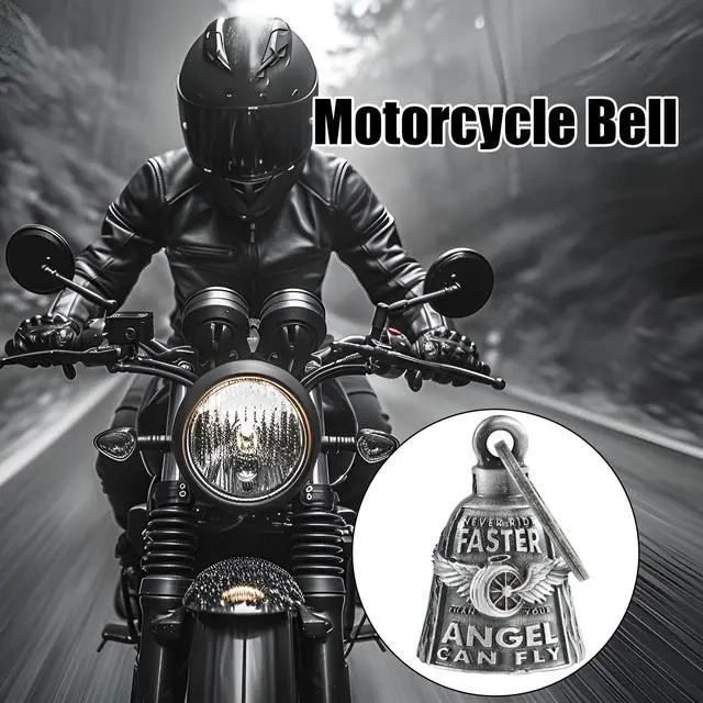 Alt view image 7 of 7 - Motorcycle Bells for Bikers Guardian Angel Gremlin Motorcycle Bells for Motorcycle Rider Key Chain for Luck (Never Rider Faster Than Your Angel Can)