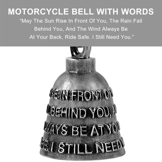 Alt view image 3 of 5 - Motorcycle Bell Guardian Angel Drive Away Gremlin, Biker Bell for Men Women Rider Riding with Hanger, Good Luck Gift Accessories