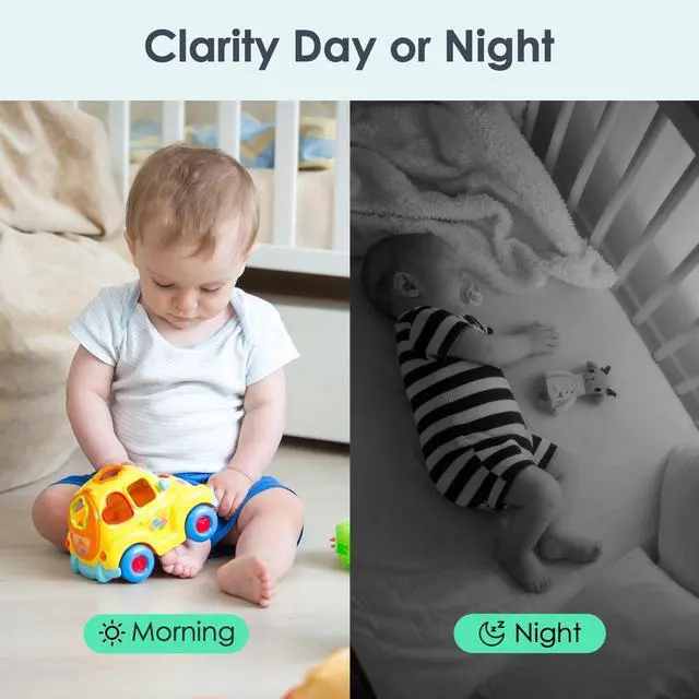 Alt view image 14 of 14 - Indoor Security Camera 2.4GHz, Baby Monitor, Pet Camera, Dog Cam, Night Vision, 2-Way Audio, Motion Detection, Works w/Alexa, Subscription Free Local Storage or Optional Cloud