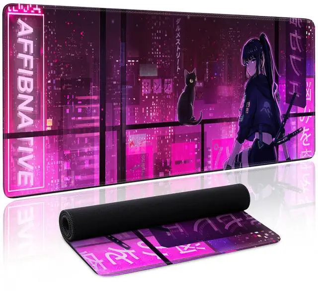 Alt view image 8 of 14 - Japanese Samurai Anime Mouse Pad Large Desk Mat Extended Keyboard Mouse Pad Gaming Mousepad with Non-Slip Base and Stitched Edge Anime Mouse Mat Desk Pad 31.5 X 11.8 In Mouse Pads for Desk Home Office