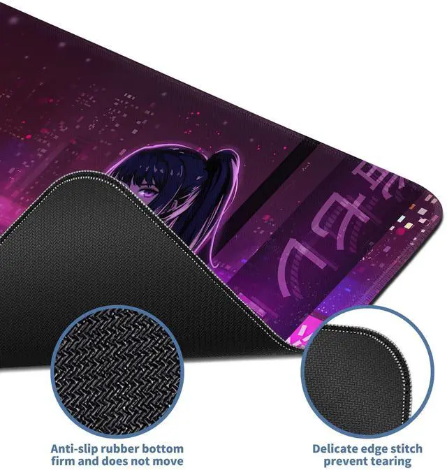 Alt view image 11 of 14 - Japanese Samurai Anime Mouse Pad Large Desk Mat Extended Keyboard Mouse Pad Gaming Mousepad with Non-Slip Base and Stitched Edge Anime Mouse Mat Desk Pad 31.5 X 11.8 In Mouse Pads for Desk Home Office