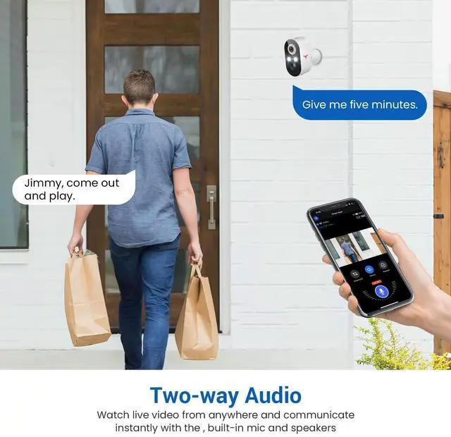 Alt view image 12 of 14 - 1080P Wireless Security Camera Outdoor/Indoor, Rechargeable Battery Powered, AI Detection, Color Night Vision, 2-Way Audio, Water Resistant, Wi-Fi