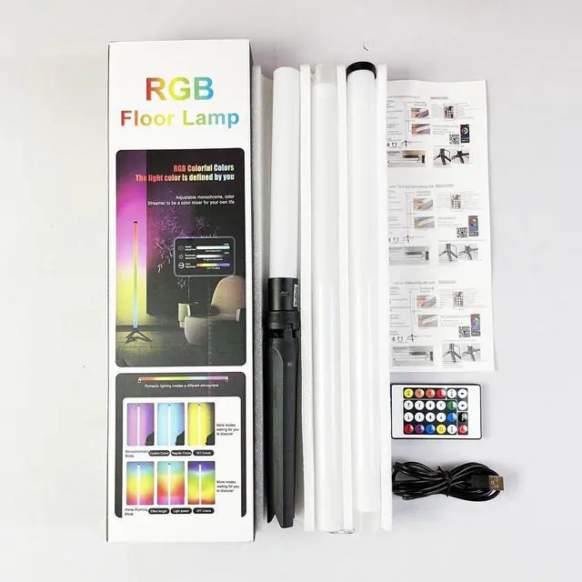 Alt view image 10 of 14 - RGB LED Corner Floor LampDIY Floor Lamp with Music Sync and 16 Million Colors, 15 Dynamic Modes, App & Remote Control,Standingl Corner Changing Ambience Light, for Living Bedroom Room Gaming Room