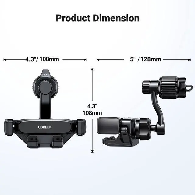 Alt view image 12 of 14 - Car Phone Holder Vent Phone Mount, Never Blocking Air Vent Clip Cellphone Holder Compatible with iPhone 17 16 15 14 13 12 Pro Max Mini Plus, iPhone 11 SE XS XR 8 7 6 6S Smartphone, Black