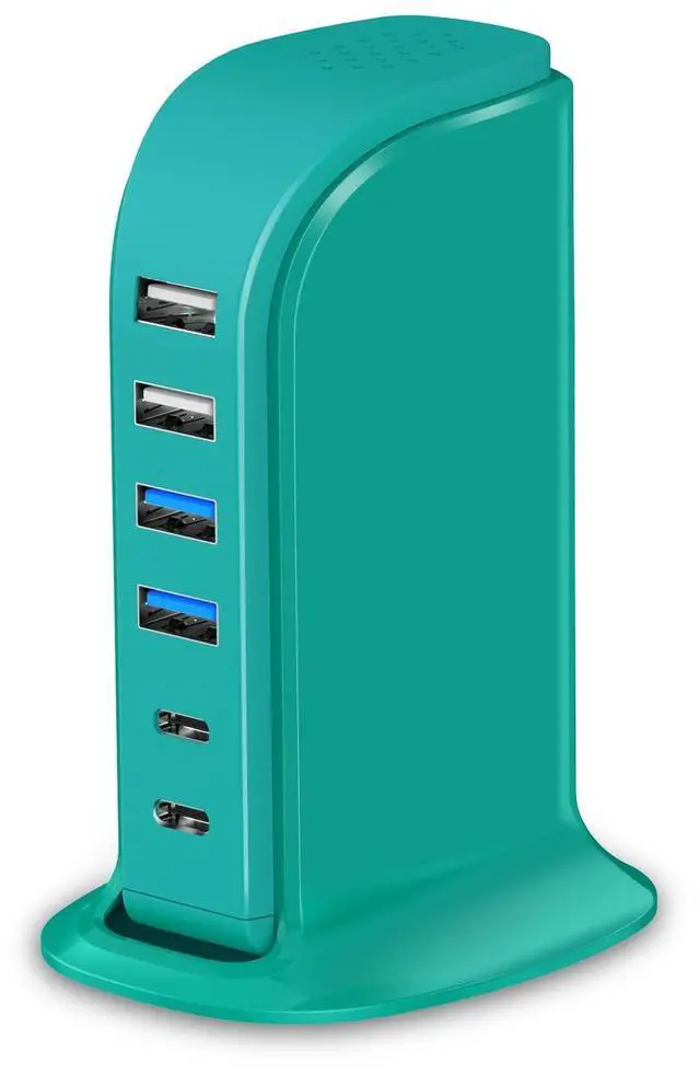 Alt view image 8 of 14 - USB Charger Block Upoy, Charging Station for Multiple Devices Apple, USB Hub Power Strip Multiple Ports, Power Block Adapter for Phone, Tablet, Ear Buds, C Charger Block with 5ft Extension Cord