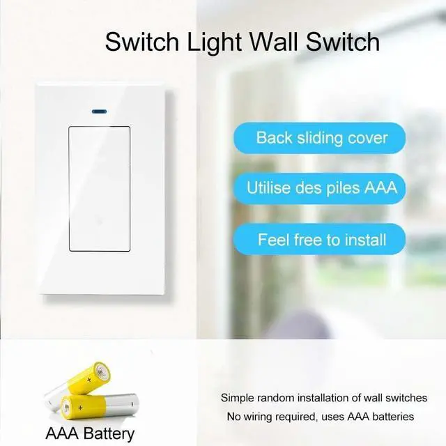 Alt view image 10 of 14 - RF 433Mhz Wireless Remote Control Light Lamp Socket E26 E27 Bulb Base Holder,Light Switch Kit with Wall-Mounted Controller for Pull Chain Light Lamp Fixtures