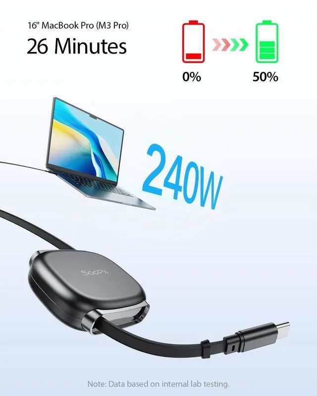 Alt view image 9 of 14 - USB C to USB C Cable, 240W Retractable USB C Fast Charging Cable with Mag Snap Storage, 5-Stage Length Preset Type C Cable for lPhone 16/15 Pro Max, Galaxy S25/24 Black (2Pack 3.3FT)
