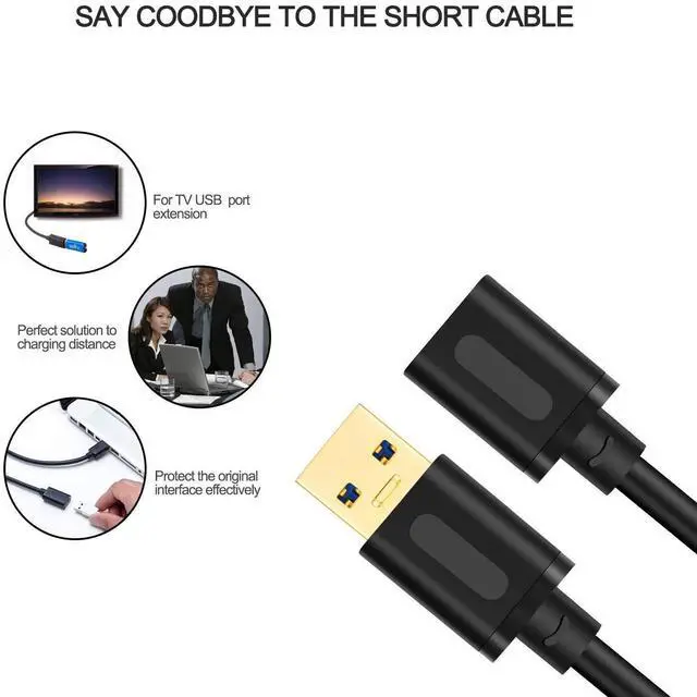 Alt view image 10 of 10 - USB 3.0 Extension Cable 25Ft,USB 3.0 High Speed Extender Cord Type A Male to A Female for PlayStation, Xbox, USB Flash Drive, Card Reader, Hard Drive,Keyboard, Printer, Scanner(25Ft/8M)