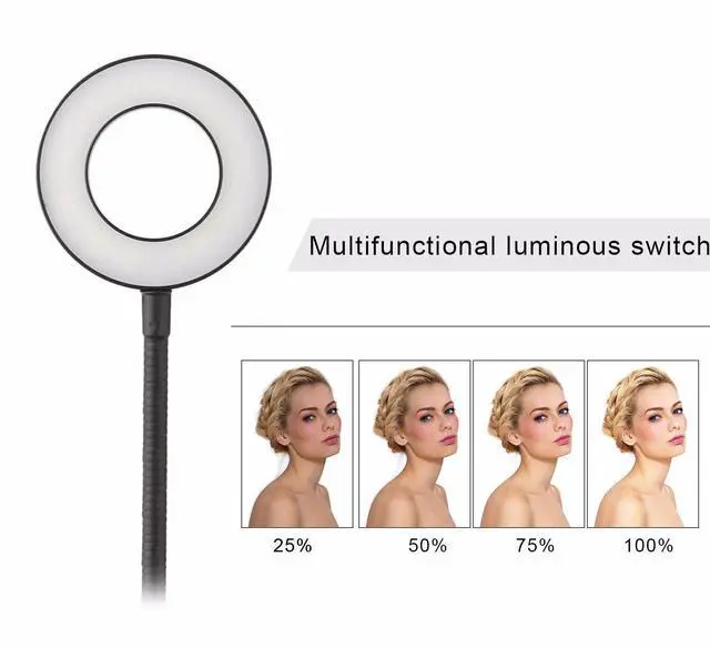 Alt view image 9 of 14 - Selfie Ring Light with Cell Phone Holder and Stand Bracket for YouTube TIK Tok Tiktok Zoom Video Conference Live Stream Makeup Dimmable LED Circle RingLight for iPhone Android Mobile Smartphone