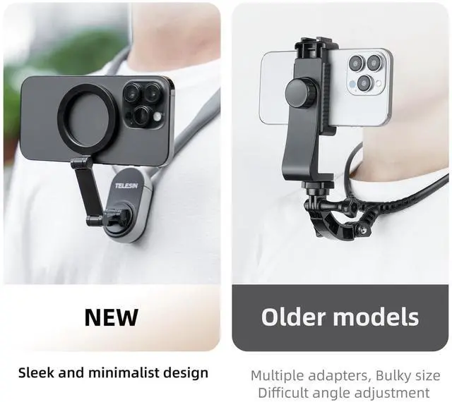 Alt view image 10 of 14 - Magnetic Neck Mount for Phones, Neck Cell Phone Holder POV/Vlog Selfie Mount Hand Free Phone Neck Holder Chest Stand Strap Video Recording for iPhone 17 16 15 14 13 12 Seires Android Phones