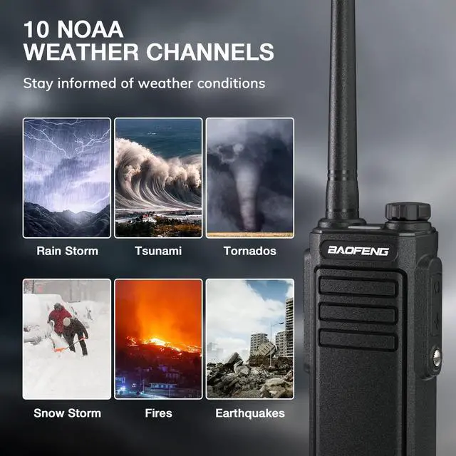 Alt view image 11 of 14 - MP31 GMRS Radio Handheld Two Way Radio, Waterproof Rechargeable Walkie Talkies with NOAA Scanning & Receiving, GMRS Repeater Capable, 2-in-1 Type-C Charging Cable, Earpieces, 2 Pack