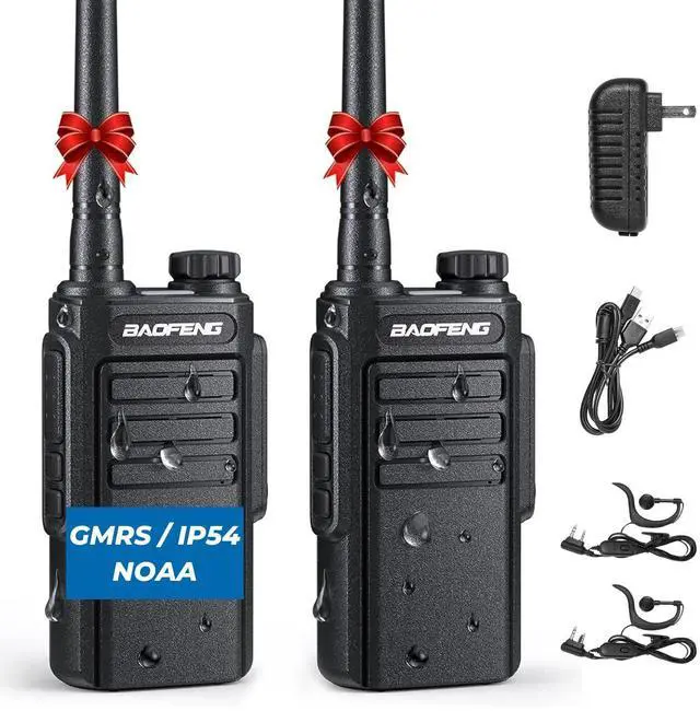 Alt view image 8 of 14 - MP31 GMRS Radio Handheld Two Way Radio, Waterproof Rechargeable Walkie Talkies with NOAA Scanning & Receiving, GMRS Repeater Capable, 2-in-1 Type-C Charging Cable, Earpieces, 2 Pack