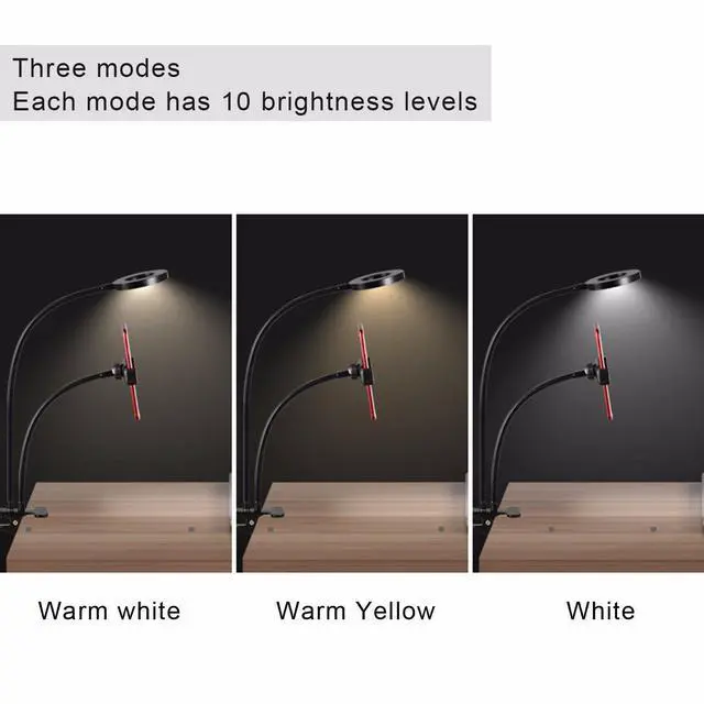 Alt view image 11 of 14 - Selfie Ring Light with Cell Phone Holder and Stand Bracket for YouTube TIK Tok Tiktok Zoom Video Conference Live Stream Makeup Dimmable LED Circle RingLight for iPhone Android Mobile Smartphone