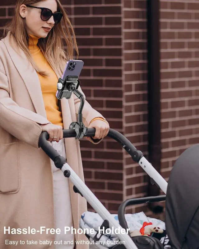 Alt view image 12 of 14 - Gooseneck Spin Bike Phone Holder, Cell Phone Mount Exercise Bike Handlebar Clamp for Stationary Bicycle, Treadmill, Microphone Stand, for iPhone Air 17 Pro Max 16 15 14 13 12, S25, 4.7-7" Smartphones