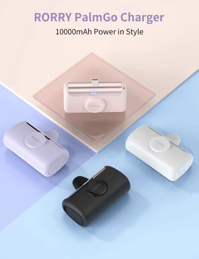 Alt view image 14 of 14 - Portable Charger, 10000mAh PD 22.5W Fast Charging Mini Power Bank with Built-in USB C Connector, 3-in-1 Battery Pack for iPhone 17/16/15 Pro/Max, Apple Watch Ultra/11/10/SE, iPad, Pink