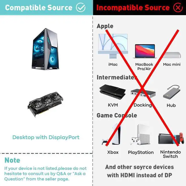 Alt view image 14 of 14 - 1.4 to HDMI 2.1 Cable (8K@60Hz,4K@120Hz,2K@144Hz) Uni-Directional 6FT DP (Source) to HDMI (Monitor) Braided Cord Support HDCP2.3/HDR10/DSC for AMD, NVIDIA