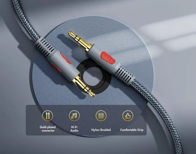 Alt view image 9 of 14 - Aux Cord 100 ft,3.5mm Audio Cable Male to Male Stereo Hi-Fi Sound Nylon Braided aux to aux 1/8 Cable for Headphones Car Home Stereos Speakers Tablets