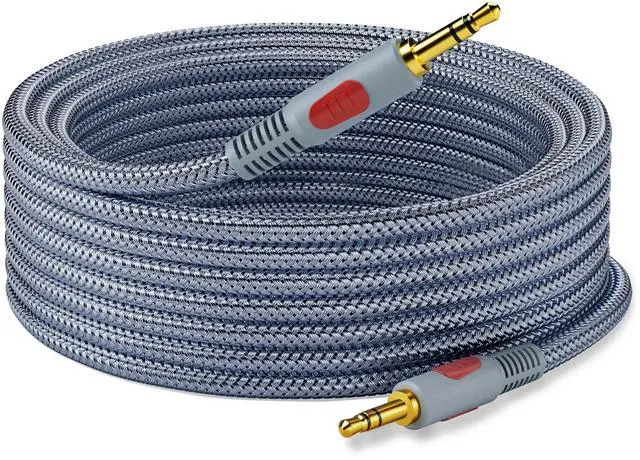 Alt view image 8 of 14 - Aux Cord 100 ft,3.5mm Audio Cable Male to Male Stereo Hi-Fi Sound Nylon Braided aux to aux 1/8 Cable for Headphones Car Home Stereos Speakers Tablets