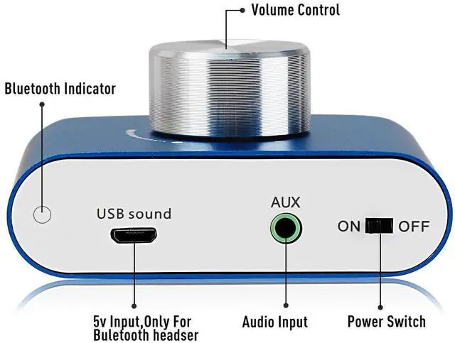 Alt view image 9 of 14 - F900S 160W Mini Bluetooth 5.0 Power Amplifier, 2 Channel 80Wx2 Stereo Hi-Fi Digital Amp, Portable Wireless Audio Receiver Sound Speaker Amplifer, AUX/USB/Bluetooth Input & 12V Power Supply