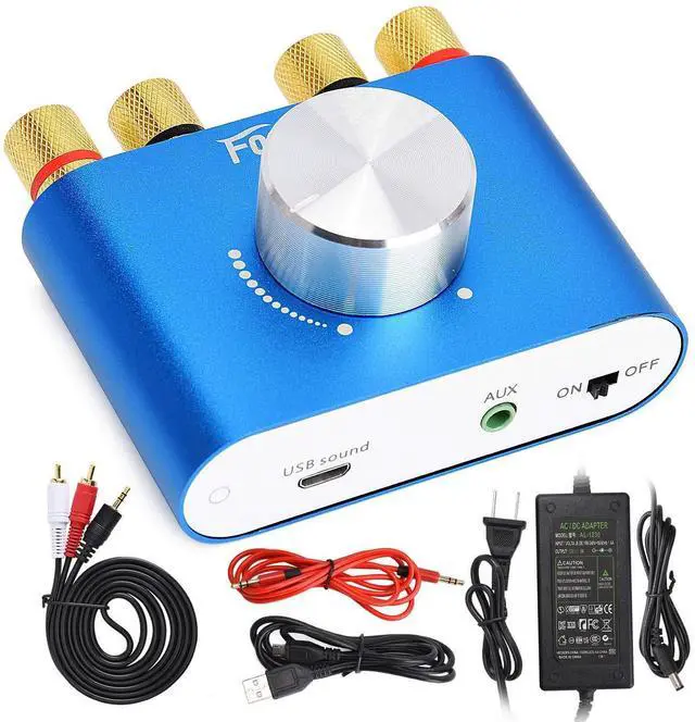 Alt view image 8 of 14 - F900S 160W Mini Bluetooth 5.0 Power Amplifier, 2 Channel 80Wx2 Stereo Hi-Fi Digital Amp, Portable Wireless Audio Receiver Sound Speaker Amplifer, AUX/USB/Bluetooth Input & 12V Power Supply