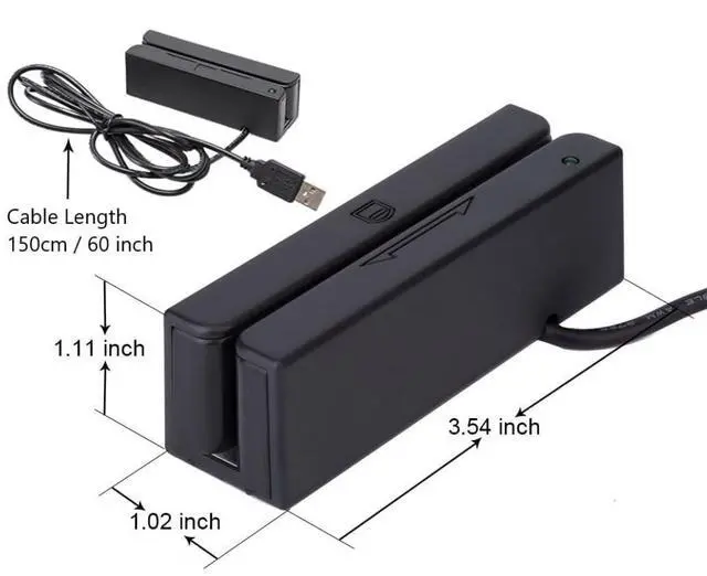 Alt view image 5 of 8 - Mini Msr100 Swipe Magnetic Credit Card Reader 3 Tracks Hi/Lo Data Collector, USB Msr Stripe Card Reader for Point of Sale (POS), Access Control, ID Verify