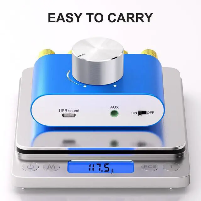 Alt view image 12 of 14 - F900S 160W Mini Bluetooth 5.0 Power Amplifier, 2 Channel 80Wx2 Stereo Hi-Fi Digital Amp, Portable Wireless Audio Receiver Sound Speaker Amplifer, AUX/USB/Bluetooth Input & 12V Power Supply