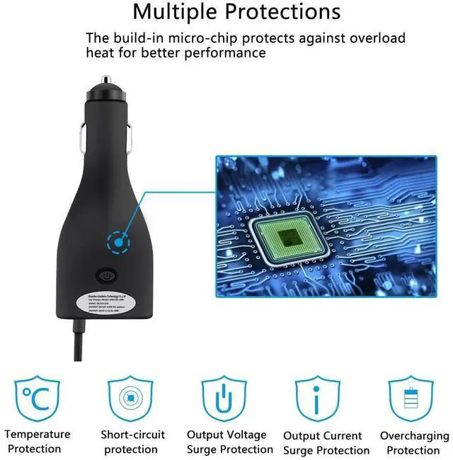 Alt view image 10 of 14 - Surface Car Charger, 42W 12V 2.58A Power Supply for Microsoft Surface Pro 3/Pro 4/Pro 5/Pro 6, Surface Book, Surface Go, Surface Laptop with 5V 2.1A USB Charging Port (5Ft Cord)
