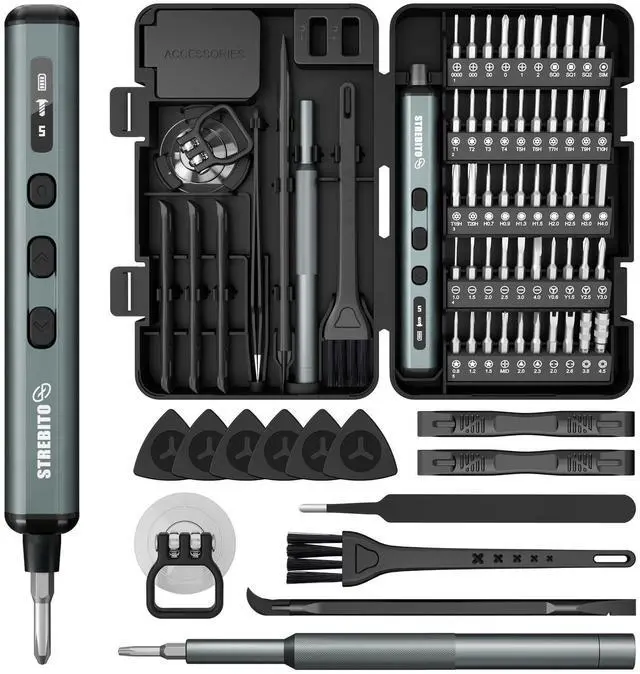 Alt view image 8 of 14 - Mini Electric Screwdriver, 67 in 1 Electric Screwdriver Kit - 50 S2 Preicison Bits, 5 Torque Settings, Organized Storage, Mini Power Screwdriver Rechargeable Tool Kit for PC Electronics