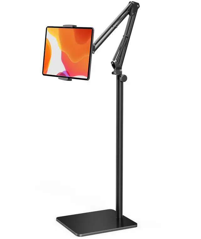 Alt view image 8 of 14 - Tablet Floor Stand with 4.2LB Base,Overhead Bed Phone Stand Angle Height Adjustable Tablet Holder Bed,Phone Stand for iPad/iPhoneX/iPad Pro Air Mini, Samsung Tab,E-Readers