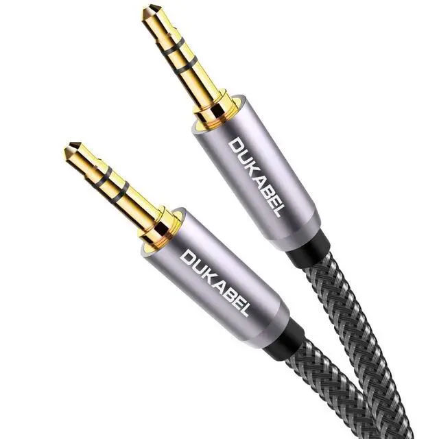 Alt view image 8 of 11 - Top Series Long Audio Cable 16 Feet (5 Meters) - Shielded Aux Cable Cord 3.5mm Male to Male Stereo Auxiliary Cable Cord/Crystal-Nylon Braided / 24K Gold Plated / 99.99% 4N OFC Conductor