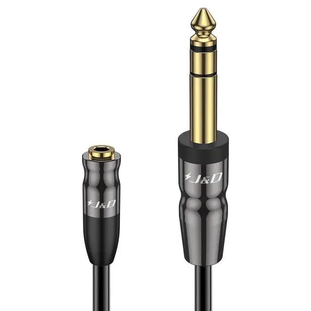 Alt view image 8 of 14 - 1/4 inch to 3.5mm Headphone Adapter, Heavy Duty Copper Shell Connecter Joint 3.5mm 1/8 inch Female TRS to 6.35mm Male TRS Stereo Audio Extension Cable (15 Feet)