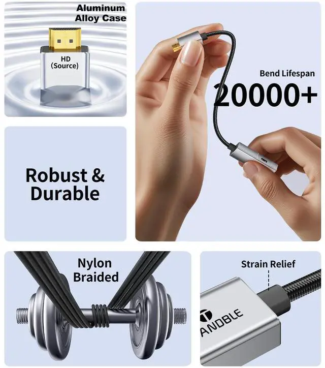 Alt view image 13 of 14 - HDMI to USB C Adapter 4K60Hz, Unidirectional HDMI Male (Source) to USB C Female (Display) for Portable Monitor, AR Glasses XREAL One/Air 2 Pro/VITURE Pro/Rokid, PS4/5, Xbox, Switch, ROG Ally