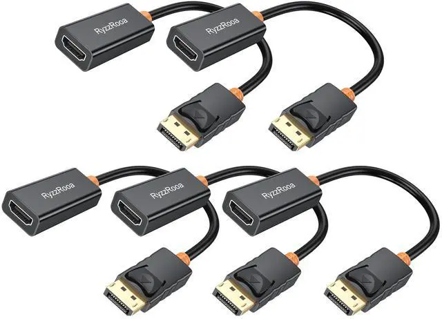 Alt view image 8 of 14 - 4K DisplayPort to HDMI Adapter, 5 Pack, Gold-Plated Male Display Port to Female HDMI Adapter, Uni-Directional DP to HDMI Adapter Cable Compatible with PC, Laptop, Monitor, Projector