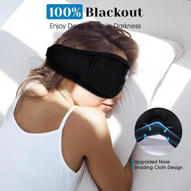 Alt view image 11 of 14 - Sleep Headphones, Bluetooth 5.4 Sleep Mask Headband Headphones Sleeping Eye Mask, Wireless Music Earbuds Earphones with HD Stereo Speakers for Side Sleepers, Cool Gadgets Unique Gift