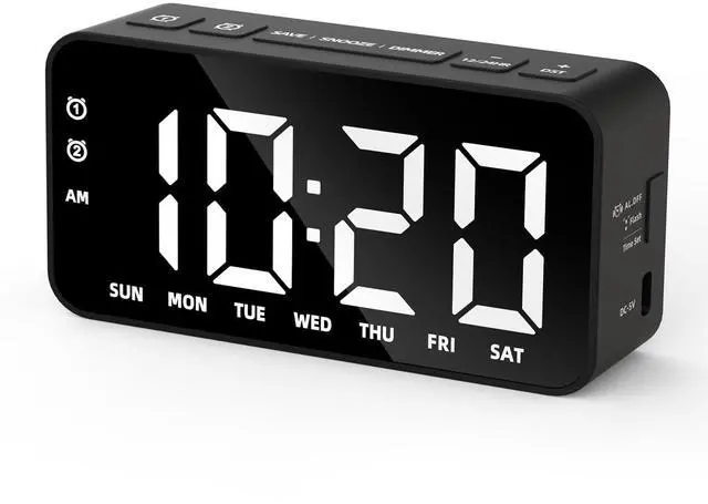 Alt view image 7 of 12 - Plug in Digital Alarm Clocks with Rechargeable Backup Battery for Bedrooms Living Room Study Loud Bedside Desk Clock with Memory Function Dual Alarm 3 Modes Weekends Weekdays Every Day for Kids Adults
