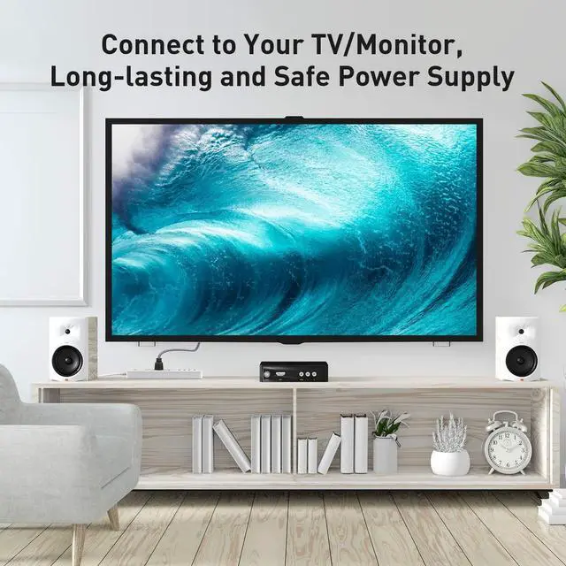 Alt view image 12 of 14 - Power Cord, 15FT/4.5M AC Power Cable 18AWG Nylon Braided 3 Prong Power Cord Replacement Power Cable UL Certified for Computer, TV, Monitor, Printer, PC, Projector & More