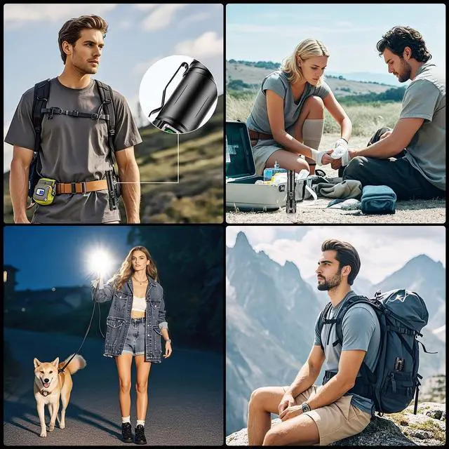 Alt view image 14 of 14 - High Lumen Flashlight - 100000 Lumens, Rechargeable 5000mAh with LCD Display, Zoomable Long Beam (3000m), IP67 Waterproof, 5 Modes & Belt Clip - for Camping, Dog Walking