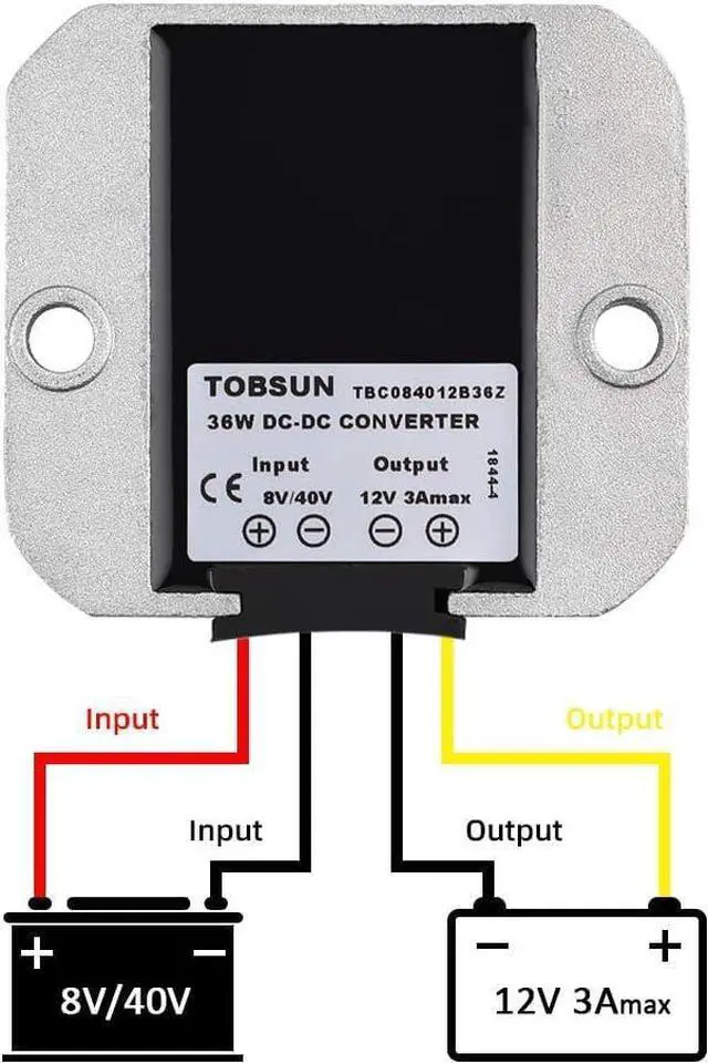 Alt view image 12 of 14 - Voltage Regulator Reducer DC 8V ~ 40V to 12V 3A 36W Converter- DC 36V 24V 18V to 12V Step Down Up Converter Regulator Waterproof Module Transformer for Golf Cart Club Car