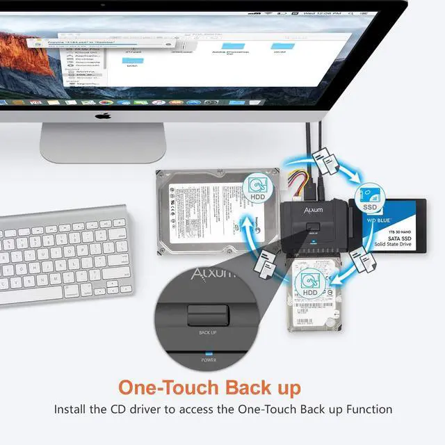 Alt view image 10 of 12 - SATA IDE to USB C Hard Drive Adapter with Power,SATA Adapter External Hard Disk Reader for 2.5/3.5 inch IDE