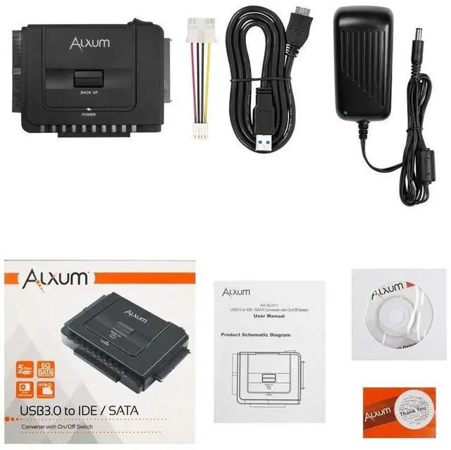 Alt view image 12 of 12 - SATA IDE to USB C Hard Drive Adapter with Power,SATA Adapter External Hard Disk Reader for 2.5/3.5 inch IDE